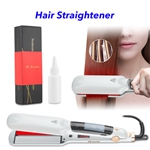 Digital LCD Heater Ceramic Steam Flat Iron 2-in-1 Hair Iron Hair Straightener(White)